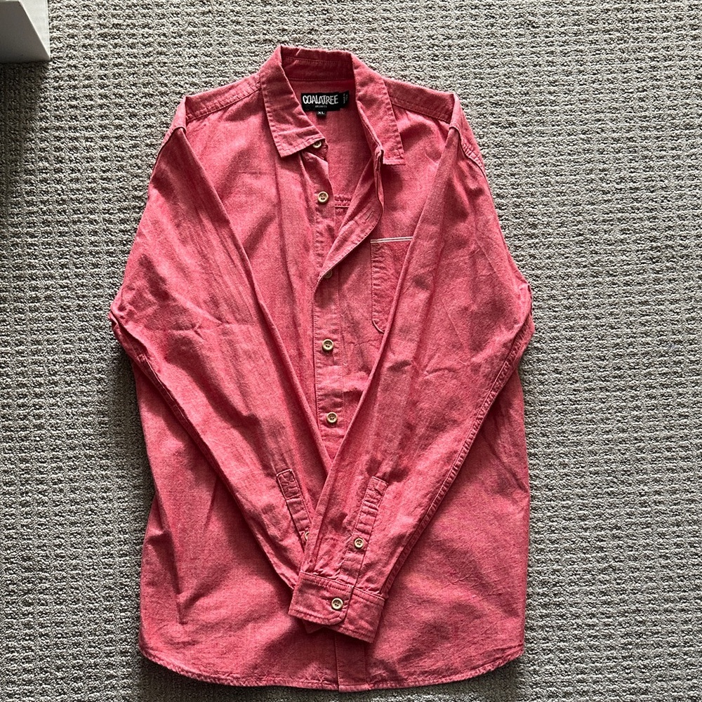 Men’s Salmon Colored Button Up